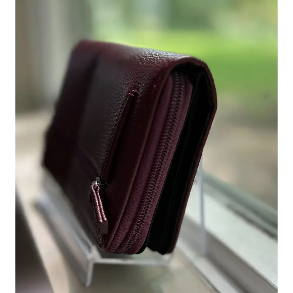 Mundi Burgundy Bifold leather wallet